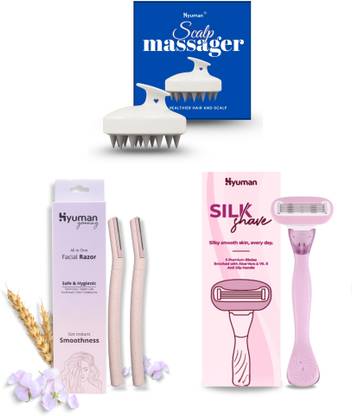 Hyuman Face Razor 2 + SilkShave Razor + Scalp Massager