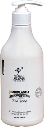 Global Amazon Secrets Nanoplastia Smoothening Shampoo | Btx Infusion, Fenugreek, Omega 3 & BioKeratin
