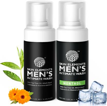 Skin elements Intimate Wash for Men Combo | Classic + menthol| 240 ml