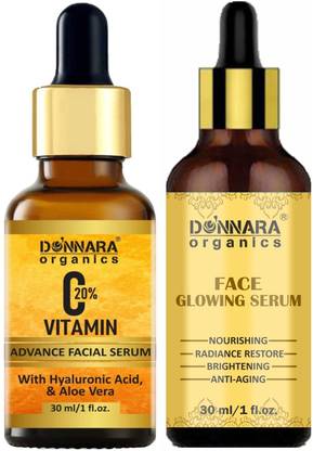 DONNARA organics Vitamin C 20% Face Serum & Face Glowing Serum (Each, 30ml)