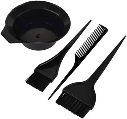 QEQEQ Hair Comb, Dye Brush and Mixing Bowl Hair Colouring Kit (Black)