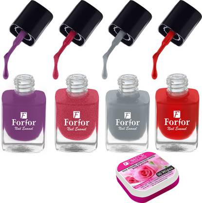 FOR FOR Perfect Stay Trendy Safe & Fast Dry ,Nail Art ,Glossy Finish Nail Polish Combo