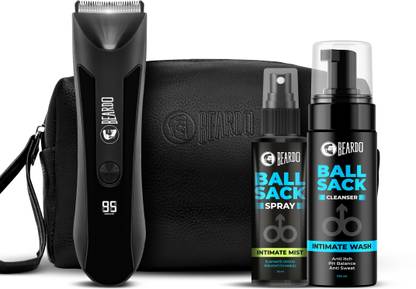 BEARDO Intimate Care Travel Kit | Incrediball Trimmer, Intimate Wash & Mist With Pouch