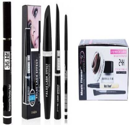 TUMR BLACK KAJAL + BLACK EYELINER + BLACK AND BROWN GEL EYELINER