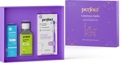 Perfora Luminous Smile Gift Box | Electric Toothbrush-Lilac Lavender, Dream White Toothpaste & Mouthwash