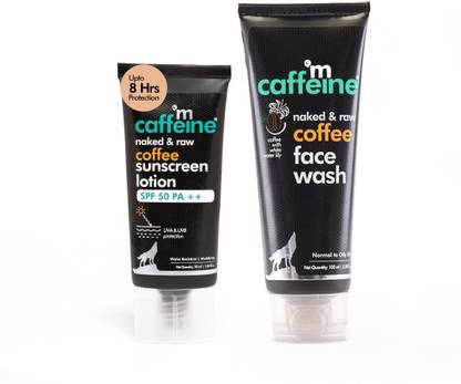 mCaffeine Daily Coffee Sun Protection SPF 50++ Duo with Face Wash & Sunscreen|Men & Women