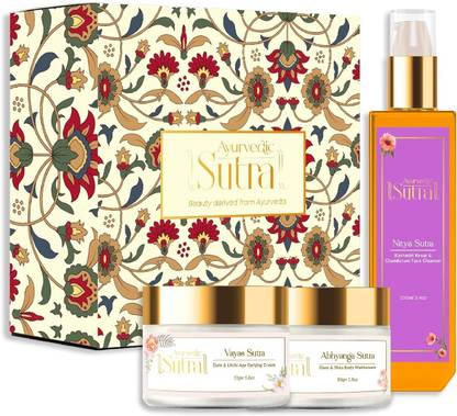 Ayurvedic Sutra Skincare Gift Set For All Skin Type | Pure Luxury Ayurvedic Skincare Products | Skincare Kit | Gift Set For Women & Men