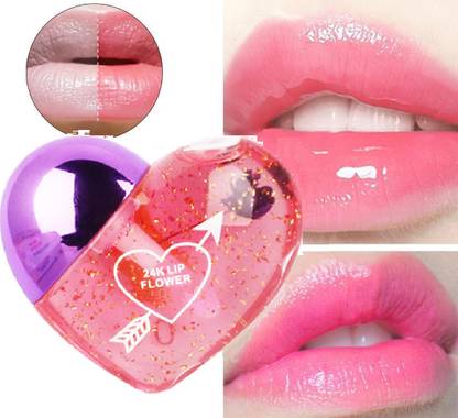 winry Cute Heart Shape Lip Gloss - Pink FRUITY