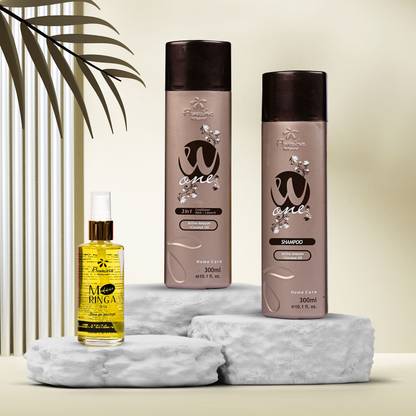 FLORACTIVE PROFISSIONAL W one Shampoo( 300 ML)+3 in 1 Conditioner(300 ML)+Moringa Oil(60 ML) Combo Pack