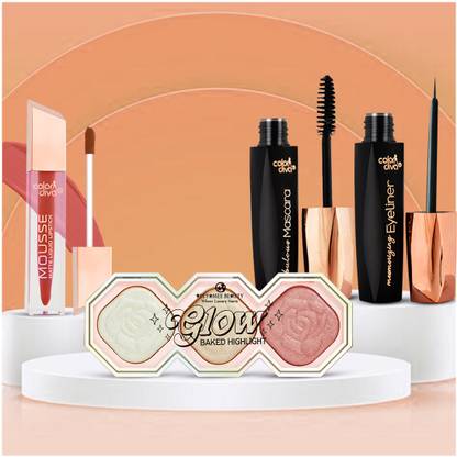 adbeni Office Chic Collection | Eyeliner, Mascara, Lipstick & 2 in 1 Blush Highlighter