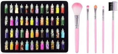 wryak 3D Nail Art Charms Nail Art Glitter5 Pcs makeup brush face look natural look