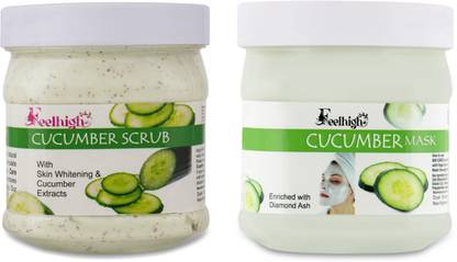 feelhigh Cucumber Scrub with skin whitening, cucumber exract & cucumber mask