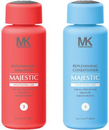 MK Professional MAJESTIC KERATIN REPLENISHING SHAMPOO (300ML) AND CONDITIONER (300ML) COMBO WITH ARGAN OIL