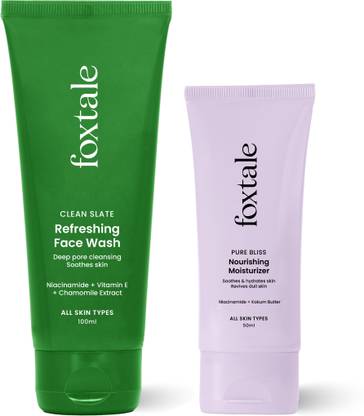 Foxtale Essentials Combo | Everyday Glow Duo | With Gel Face Wash 100ml + Daily Moisturizer 50ml