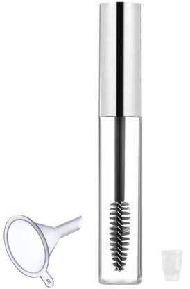 VASADIGITAL 1pcs 10ml Reusable Empty Silver Mascara Bottle Tube Container With 1 Pcs Funnel
