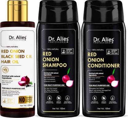 Dr. Alies Professional Onion Oil, Onion Shampoo & Onion Conditioner for Hair care