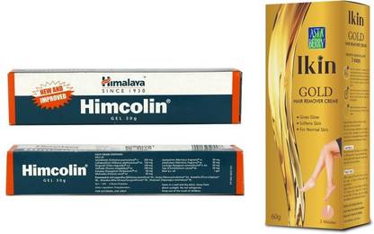 HIMALAYA Himcolin Gel 30g with IIkin Hair Removal Creme - Gold