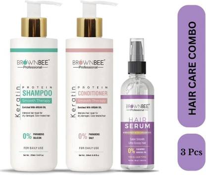 brownbee Keratin Shampoo With Keratin Conditioner and Professional Hair Serum