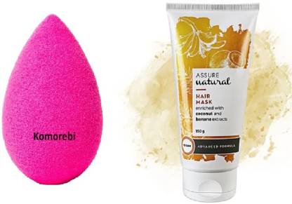 Komorebi 1 Puff Blender Sponge with Coconut & Banana Extracts Hair Mask (150g)