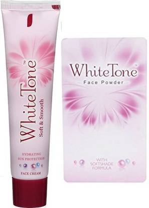 White Tone SOFT&SMOOTH SKIN BRIGHTNING FACE CREAM 50GM*1+FACE POWDER 50GM*1PCS