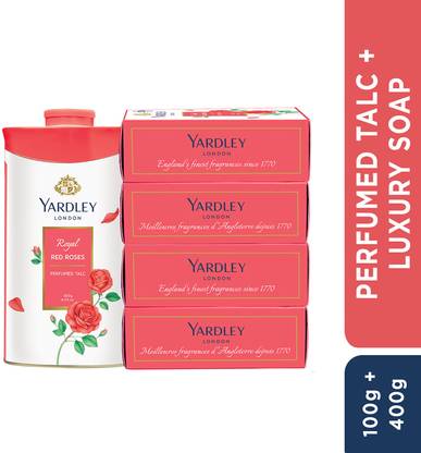 Yardley London English Rose Luxury Soap with English Rose Perfumed Talc