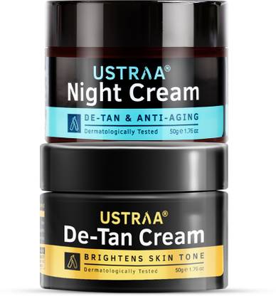 USTRAA De-Tan Face Cream & Night Cream De-Tan & Anti-Aging - For Effective Tan Removal