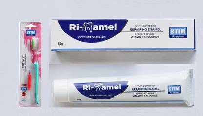 STIM Ri-namel (80 gm)Toothpaste & Silky Ultra Soft Toothbrush