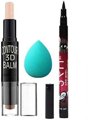 SHAMlin 3D Contour Concealer Stick And Concealer,Foundation Blender with 36H Eyeliner