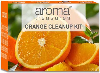 AROMA TREASURES Orange Cleanup Kit for All Skin Types with Natural Enzymes for Glow & Smooth Skin