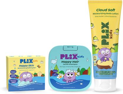 The Plant Fix Plix Kids Bathing Bar, Shampoo & Lotion | Mild, Nourishing & Safe | For Daily Use