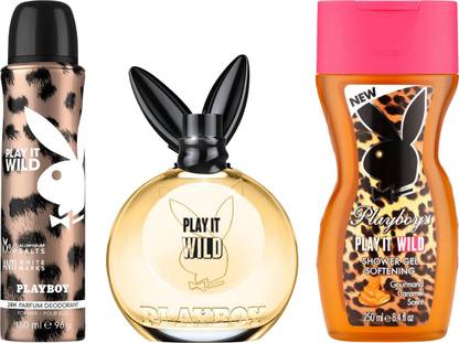 PLAYBOY Play It Wild Deodorant Spray 150ml + Eau de Toilette 90ml + Shower Gel 250ml Virtual Gift Set
