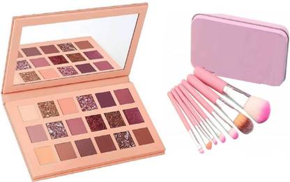 homedropsy Multi Shades 18 Colours glittter and light EDITION Eyeshadow Palette 18 g With Premium EYE MAKEUP BRUSH APPLICATOR BOX HOLDER SET (8 Items in the set)