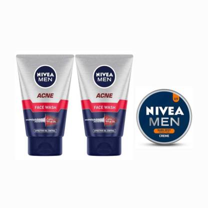 NIVEA 2pc Acne 100ml Fw & Darkspot 75ml Cream Set of 3