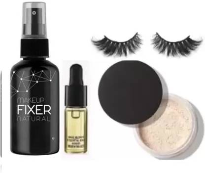 swenky BEST COMBO OF FIXER SERUM LOSE POWDER & EYELASH