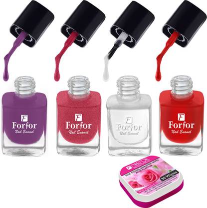 FOR FOR Perfect Stay Trendy Safe & Fast Dry ,Nail Art ,Glossy Finish Nail Polish Combo