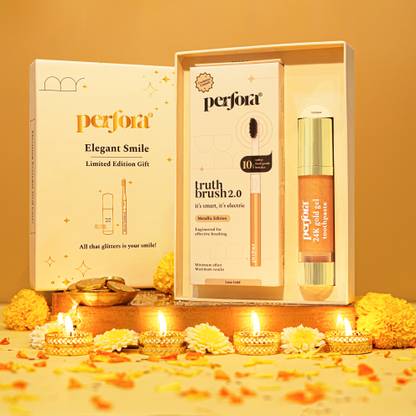 Perfora Elegant Smile Gift Set - 24k Gold SLS Free Toothpaste & Electric Toothbrush