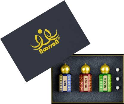 Noorson Pack of 3 Perfection - Oud, Majmua, Firdaus Combo Non-Alcoholic Premium combo Fragrance Set