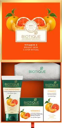 BIOTIQUE Vitamin C Bright Skin Gift Kit (150ml+30ml+50gm)