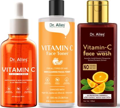Dr. Alies Professional Vitamin C Face Serum, Vitamin C facewash, Vitamin c Toner For Skin Care