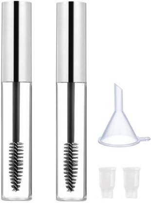 VASADIGITAL 2pcs 10ml Reusable Empty Silver Mascara Bottle Tube Container With 1 Pcs Funnel