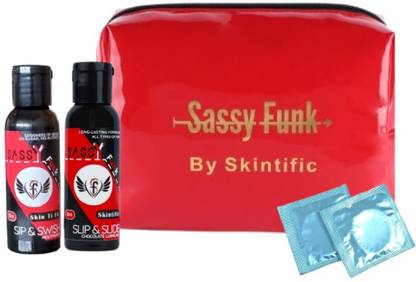 SKINTIFIC Sasy Fuk Love Pouch- With Pouch, Lube, Mouthwash, Condoms