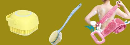 BZILO COMBO Silicone Body Scrubber Belt, TWO IN ONE LOOFAH BRUSH AND Body ScrubberFL30
