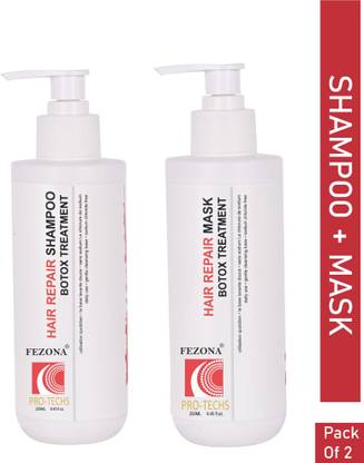 FEZONA Pro Tech Botox Keratin Shampoo 250 ml + Hair Mask 250 ml Pack of 2