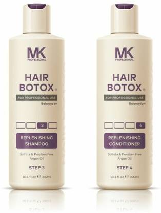 MK Professional Hair Botox Replenishing Shampoo + Conditioner Sulphate & Parabeen Free Aragon Oil