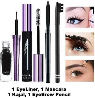 THTC EyeLiner + Mascara + Kajal + Eyebrow Pencil