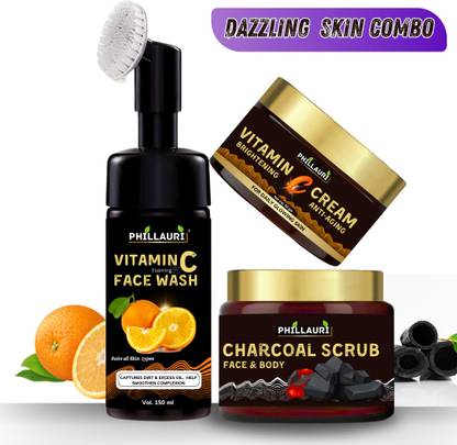 Phillauri All-in-One Skin Care Kit Exfoliate, Hydrate, Brighten, and Protect for Radiant, Youthful, and Healthy-Looking Skin