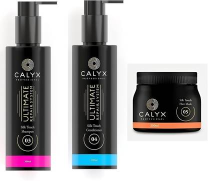 Calyx Professional Ultimate Repair System Silk Touch Shampoo, Conditioner & Mask | Hair Care Combo