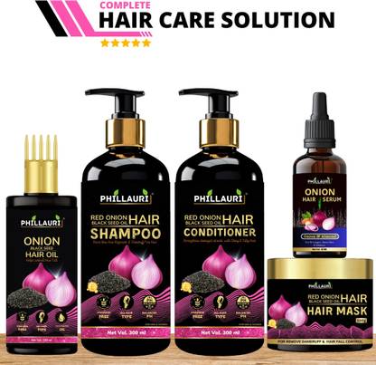 Phillauri Hair Oil,Shampoo,Conditioner,Hair Serum & Hair Mask Combo Promotes Hair Growth,Reduces Hair Fall