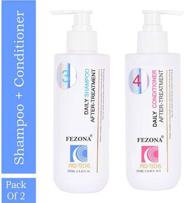 FEZONA Pro-Techs Keratin Daily Shampoo 250 ml + Pro Techs Keratin Daily Conditioner 250 ml ( Pack Of 2 )