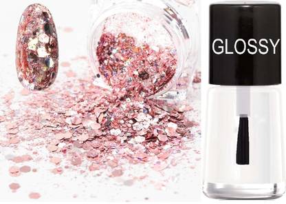 THTC GLOSSY NAILS GEL AND CHUNKY GLITTER